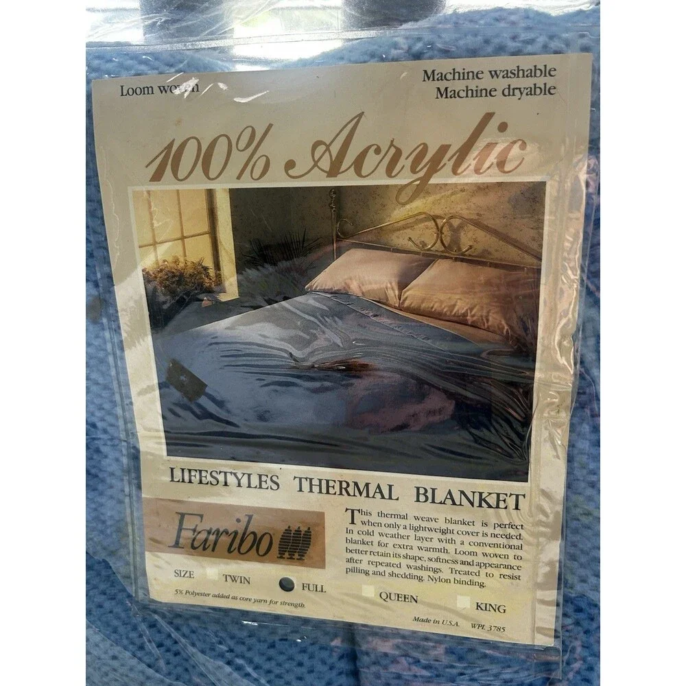 Vintage Faribo Thermal Blanket Full Vintage Size Fits Modern Queen Approx. 91x95